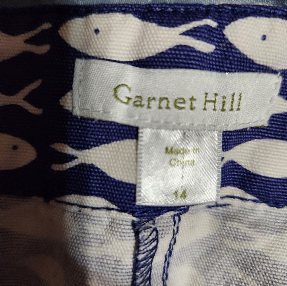 Garnet Hill Blue and White Mini Skirt - Picture 7 of 11